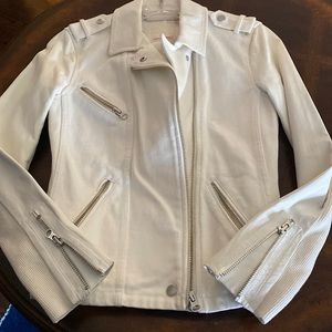Rebecca Taylor lamb leather and cotton moto Jean jacket 0